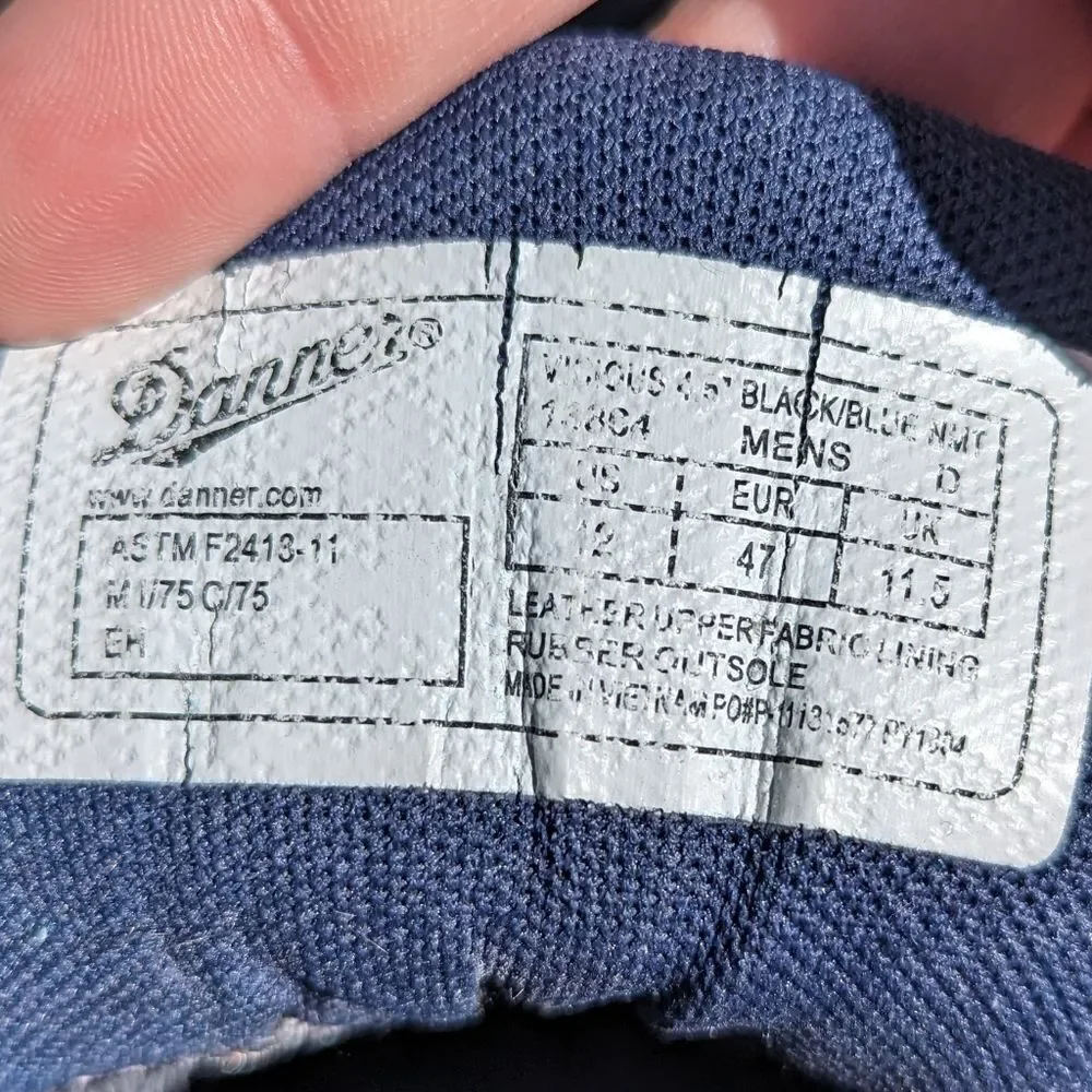 Sz 12 Danner Vicious 4.5 in black/blue